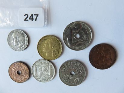 Monnaies - Espagne - Collection de 7 monnaies...