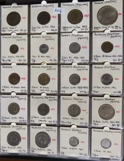 Monnaies - Roumanie - Collection de 59 monnaies...
