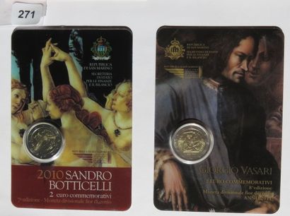 Monnaies - Saint Marin - Lot de 2 x 2 Euro...