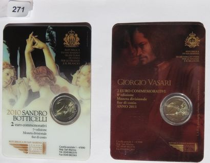 Monnaies - Saint Marin - Lot de 2 x 2 Euro...