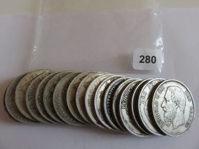 Monnaies - Lot de 17 x Écus de 5 Francs divers...