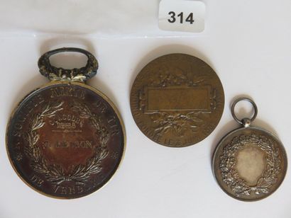 Médailles - Lot de 3 médailles de Société...