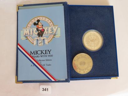 Médailles - 2 médailles Walt Disney, Mickey...