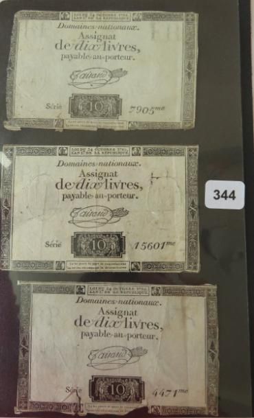 Assignats - Lot de 4 [3 assignats de 10 Livres...
