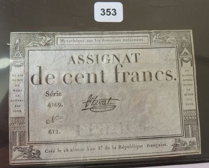 Assignat - 100 Francs du 18 nivose An 3 (Signatures...