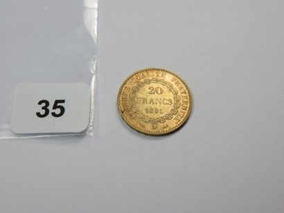 Monnaie or - 20 Francs Génie 1891 A (871...