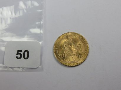 Monnaie or - 20 Francs Coq 1910 SUP