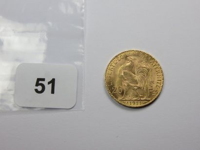 Monnaie or - 20 Francs Coq 1911 SUP