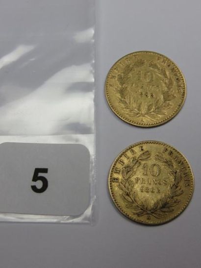 Monnaies or - Lot de 2 x 10 Francs Napoléon...