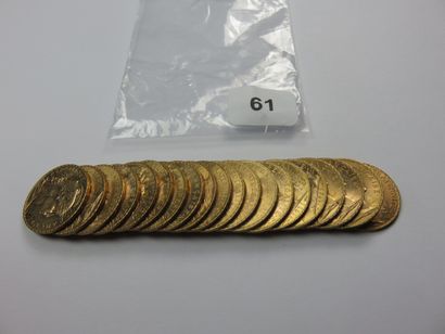 Monnaies or - Lot de 20 x 20 Francs Coq ...