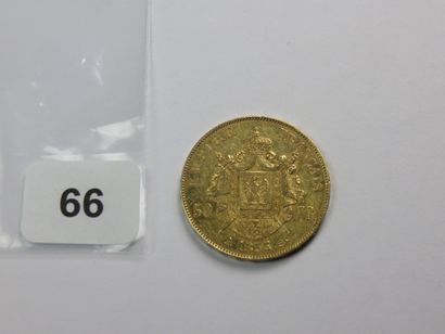 Monnaie or - 50 Francs Napoléon III tête...