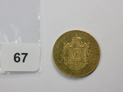 Monnaie or - 50 Francs Napoléon III tête...