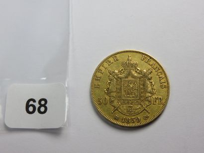 Monnaie or - 50 Francs Napoléon III tête...