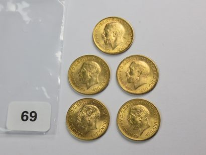 Monnaies or - Afrique du Sud - Lot de 5 x...
