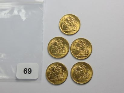 Monnaies or - Afrique du Sud - Lot de 5 x...