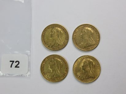 Monnaies or - Australie - Lot de 4 x Souverain...