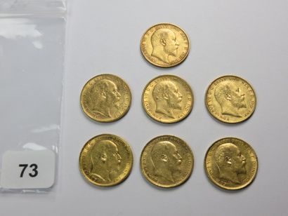 Monnaies or - Australie - Lot de 7 x Souverain...