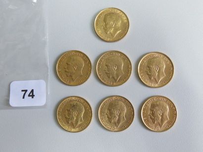Monnaies or - Australie - Lot de 7 x Souverain...