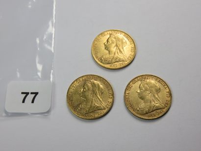 Monnaies or - Grande-Bretagne - Lot de 3...