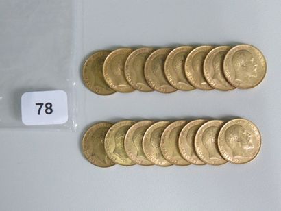 Monnaies or - Grande-Bretagne - Lot de 16...