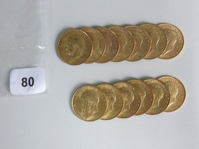 Monnaies or - Grande-Bretagne - Lot de 13...
