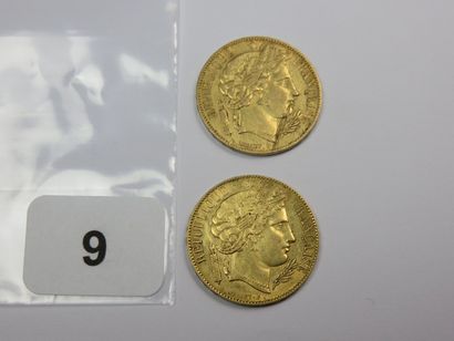 Monnaies or - Lot de 2 x 20 Francs Cérès...