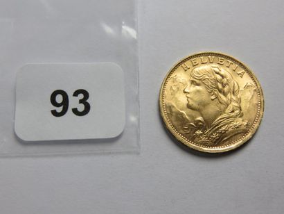 Monnaie or - Suisse - 20 Francs 1935 LB ...