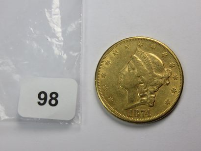 Monnaie or - USA - 20 Dollars Liberty 1874...