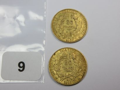 Monnaies or - Lot de 2 x 20 Francs Cérès...