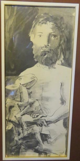 PICASSO Pablo, d'apres
HOMME A LA CHEVRE
héliogravure...