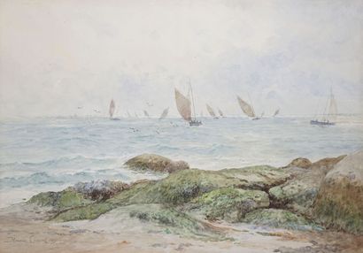 COURANT Maurice, 1847-1926
FLOTTILLE DE VOILIERS...