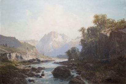 GODCHAUX ÉMILE, 1860-1938
TORRENT EN MONTAGNE,...