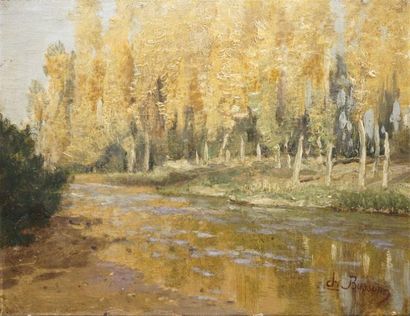 BUSSON Charles, 1822-1908
BORD DE RIVIERE
huile...