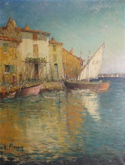 MANAGO Vincent, 1880-1936
MAISONS AUX MARTIGUES
huile...