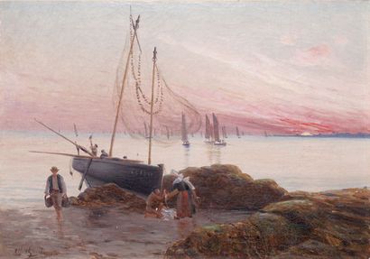 GUILLOU ALFRED, 1844-1926
RETOUR DE PECHE...