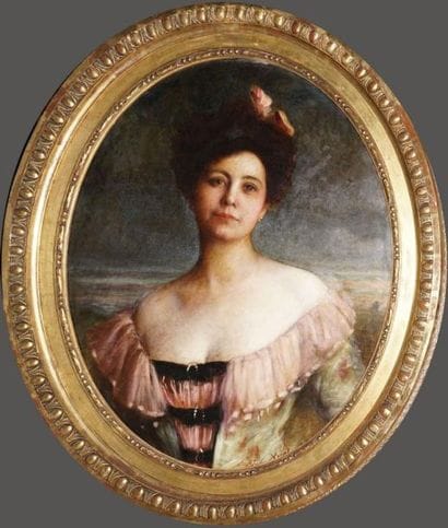 AVIAT JULES, 1844-1931
ÉLEGANTE EN ROSE,...