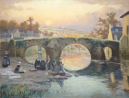 JANSSAUD Mathurin, 1857-1940
LES LAVANDIERES...