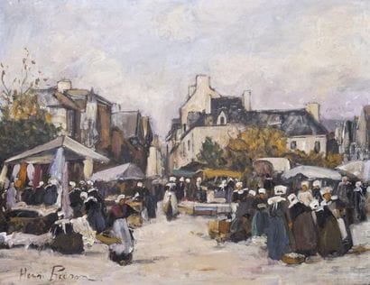 BURON HENRI, XXe
MARCHE EN BRETAGNE
huile...