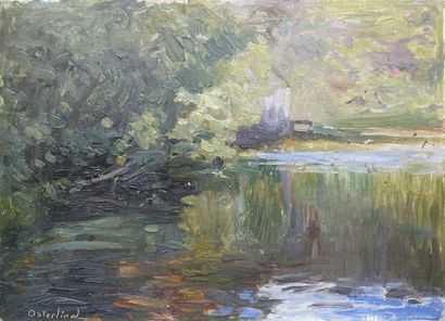 OSTERLIND ALLAN, 1855-1938
BORD D'ETANG
huile...