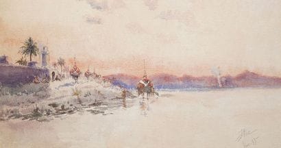 BELIE, FIN XIXE SIECLE
CARAVANE AU RIVAGE,...