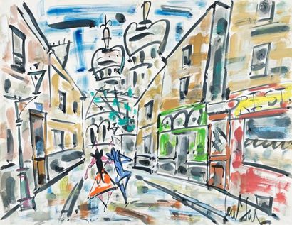 GEN PAUL, 1895-1975
COUPLE A MONTMARTRE DEVANT...
