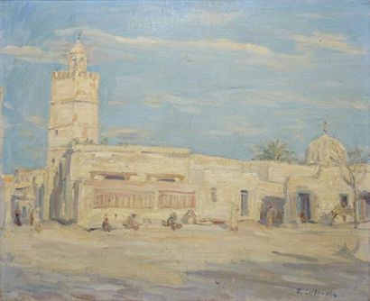 LELLOUCHE JULES, 1903-1963
PLACE ET MINARET,...