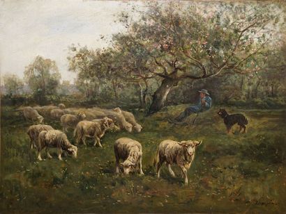 CHARPIN Albert, 1842-1924
BERGER ET SES MOUTONS
huile...