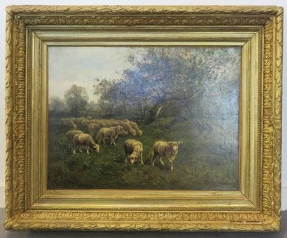 CHARPIN Albert, 1842-1924
BERGER ET SES MOUTONS
huile...