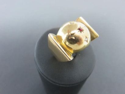 Bague or jaune 750 millièmes, années 50,...