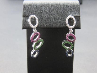 Paire de pendants d'oreilles or gris 750...