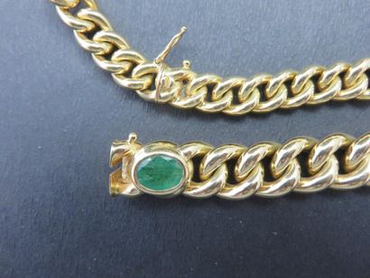 Parure or jaune 750 millièmes, maille gourmette,...
