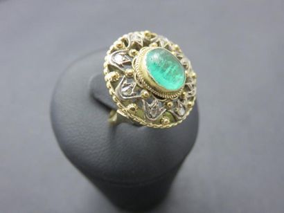 Bague or 750 millièmes et argent, XIXe siecle,...