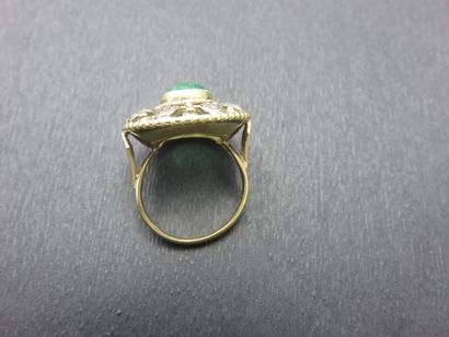 Bague or 750 millièmes et argent, XIXe siecle,...
