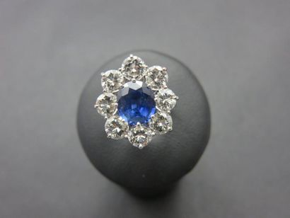 Bague or gris 750 millièmes et platine, forme...